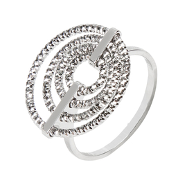 Кольцо Ines из серебра 925 с покрытием белым родием, фото