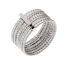 Кольцо Taormina с диамантовой обработкой из серебра 925 с покрытием белым родием, фото