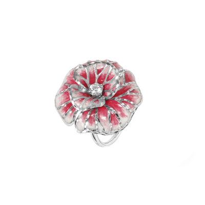 Кольцо Volterra большое из серебра 925 с эмалью и покрытием белым родием, Цвет: серебряный, фото