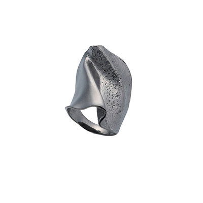 Кольцо A due facce из серебра 925 с покрытием черным родием, Цвет: черный, фото