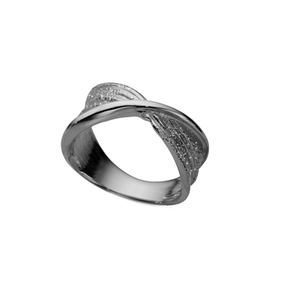 Кольцо Twist из серебра 925 с покрытием черным родием, Цвет: черный, фото