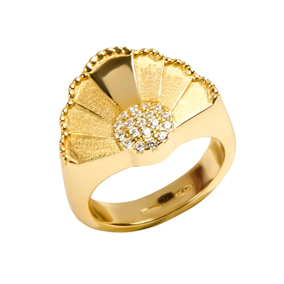 Кольцо Ventaglio из серебра 925 с покрытием желтым золотом, фото