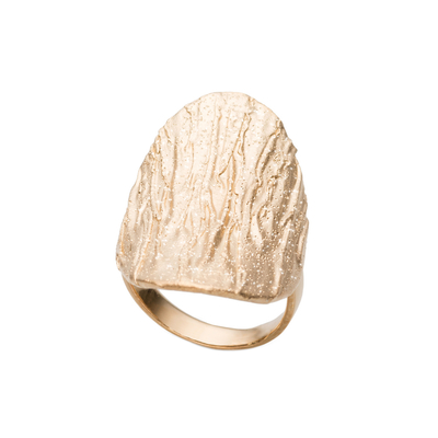 Кольцо Gabi с диамантовой обработкой из серебра 925 и покрытием желтым золотом, фото