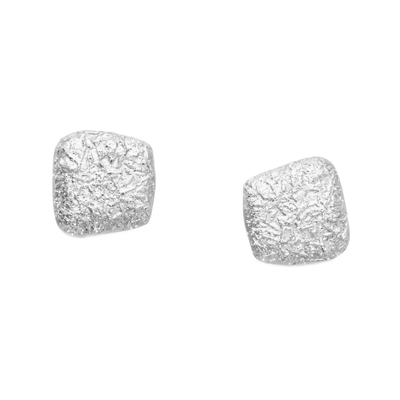 Серьги пусеты Stoffa из серебра 925 с покрытием белым родием, Цвет: серебряный, фото