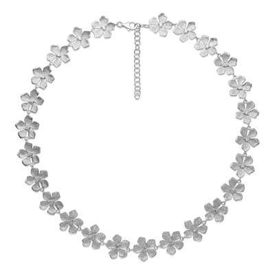 Колье Bloom из серебра 925 с покрытием белым родием, Цвет: серебряный, фото