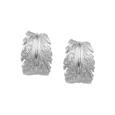 Серьги Plume из серебра 925 с покрытием белым родием, фото