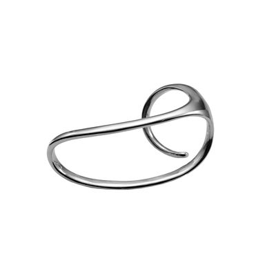 Кольцо Loop из серебра 925 с покрытием белым родием, Цвет: серебряный, фото