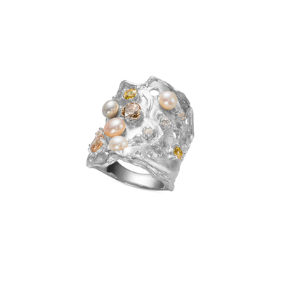 Кольцо Galaxy из серебра 925 с покрытием белым родием, Цвет: серебряный, фото