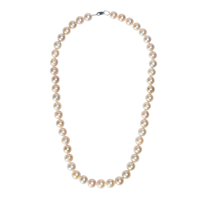Колье Elegance из серебра 925 с кремовым жемчугом и покрытием белым родием, Цвет: серебряный, Размер: 45, фото