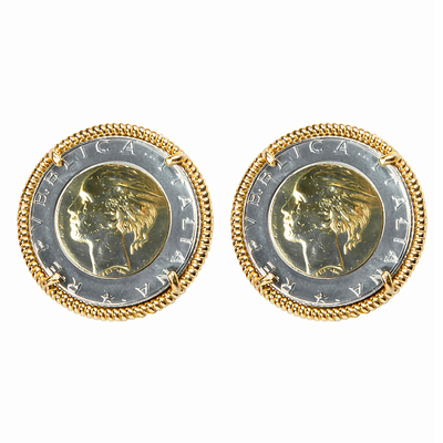 Серьги 500 Lire из бронзы с покрытием желтым золотом, фото
