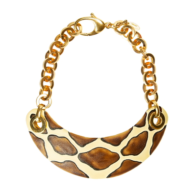 Колье Giraffa из латуни с эмалью и покрытием желтым золотом, фото