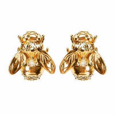 Серьги Bee из бронзы с покрытием желтым золотом, фото