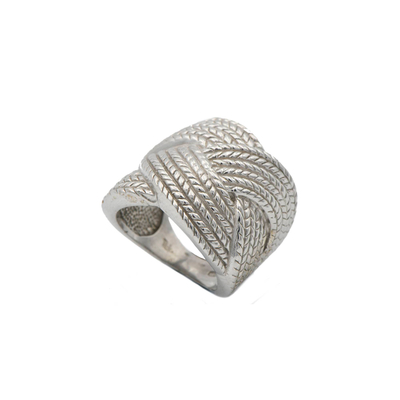Кольцо Nodo из серебра 925 с покрытием белым родием, фото