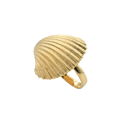 Кольцо Conchiglia из серебра 925 с покрытием желтым золотом, Цвет: золотой, фото