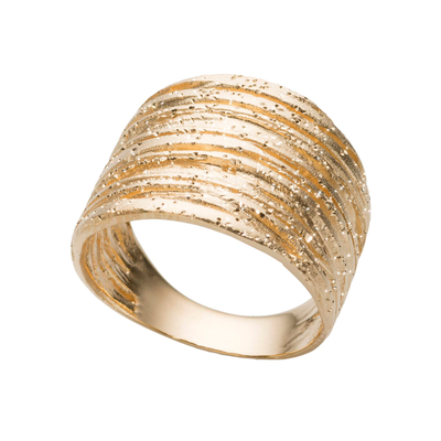 Кольцо Nizza из серебра 925 с покрытием желтым золотом, Цвет: золотой, фото