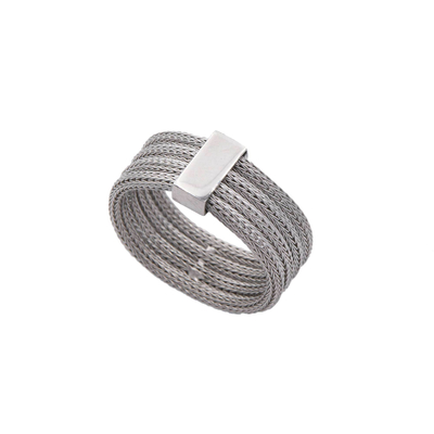 Кольцо Nodo тройное из серебра 925 с покрытием белым родием, фото