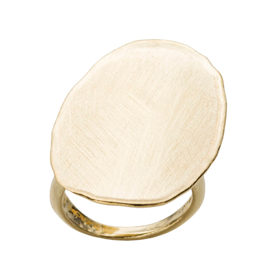 Кольцо Sole из серебра 925 с покрытием желтым золотом, Цвет: золотой, фото