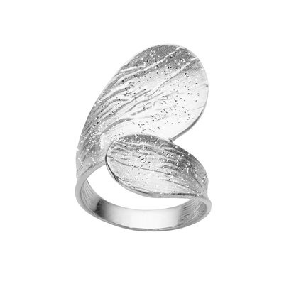 Кольцо Effetto legno из серебра 925 с покрытием белым родием, Цвет: серебряный, фото