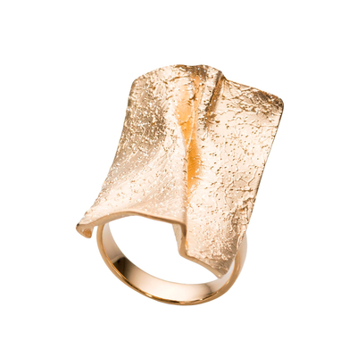 Кольцо Tenda из серебра 925 с покрытием желтым золотом, Цвет: золотой, фото