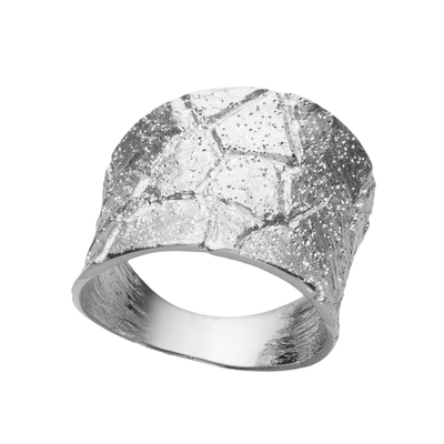 Кольцо Piastrella из серебра 925 с покрытием белым родием, Цвет: серебряный, фото