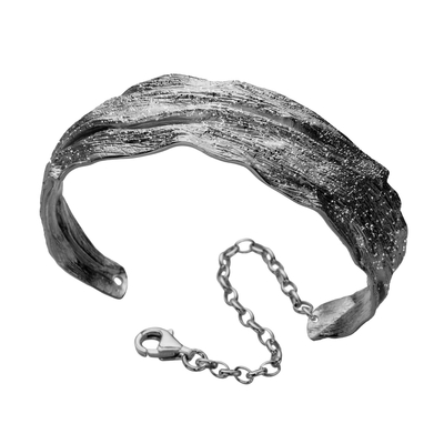 Браслет Drappeggio из серебра 925 с покрытием черным родием, фото