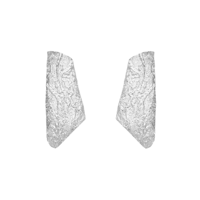 Серьги Di legno асимметричные из серебра 925 с покрытием белым родием, Цвет: серебряный, фото