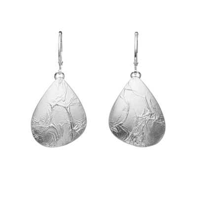 Серьги Sasso подвесные матовые из серебра 925 с покрытием белым родием, Цвет: серебряный, фото
