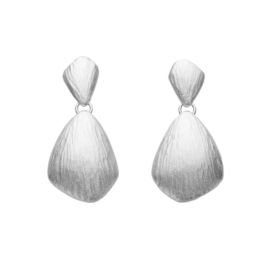 Серьги Sasso подвесные из серебра 925 с покрытием белым родием, фото