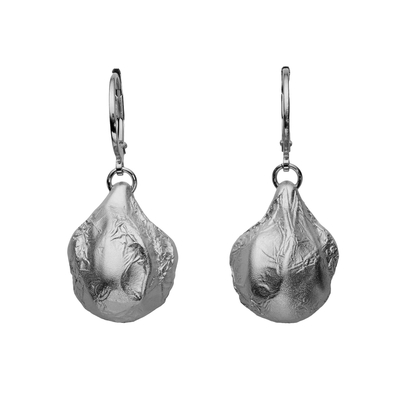 Серьги Perle подвесные из серебра 925 с покрытием черным родием, Цвет: черный, фото