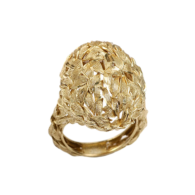 Кольцо Eusebia из серебра 925 с покрытием желтым золотом, фото