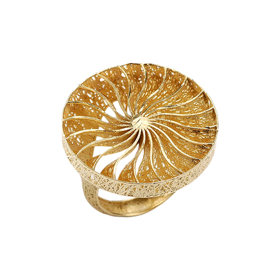 Кольцо Marsala из серебра 925 с покрытием желтым золотом, фото