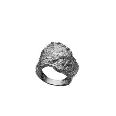 Кольцо Sasso из серебра 925 с покрытием черным родием, Цвет: черный, фото