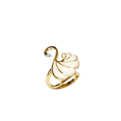 Кольцо Mirabilia из серебра 925 с эмалью и покрытием желтым золотом, фото