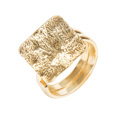 Кольцо Placca из серебра 925 с покрытием желтым золотом, фото