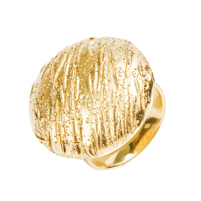 Кольцо Gobi из серебра 925 с покрытием желтым золотом, фото
