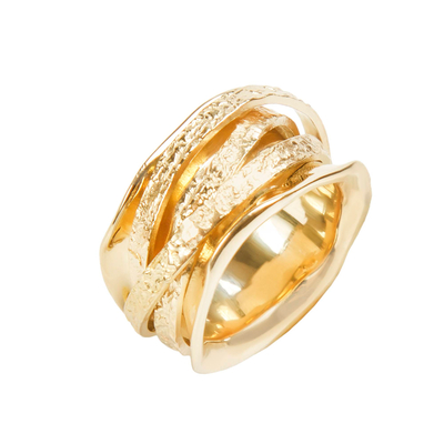 Кольцо Erenia из серебра 925 с покрытием желтым золотом, фото
