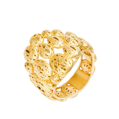 Кольцо Trina из серебра 925 с покрытием желтым золотом, фото