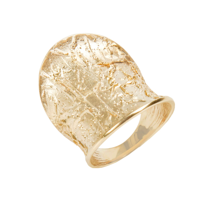 Кольцо Suolo из серебра 925 с покрытием желтым золотом, фото