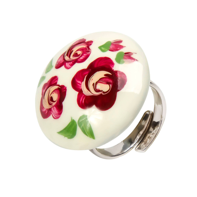 Кольцо Marisa из серебра 925 с эмалью и покрытием белым родием, фото