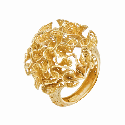 Кольцо Сonfuso из серебра 925 с покрытием желтым золотом, фото