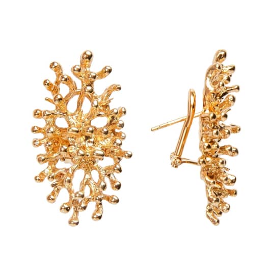 Серьги Риф из серебра 925 с покрытием желтым золотом, фотография — Stile.me