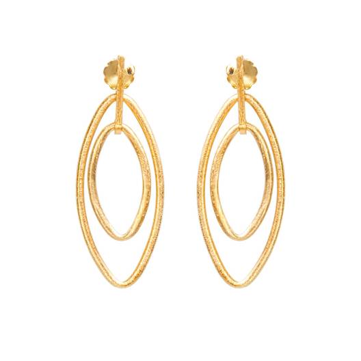 Серьги Дарсия из серебра 925 с покрытием желтым золотом, фотография — Stile.me