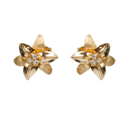 Серьги Орика из серебра 925 с покрытием желтым золотом, фотография — Stile.me