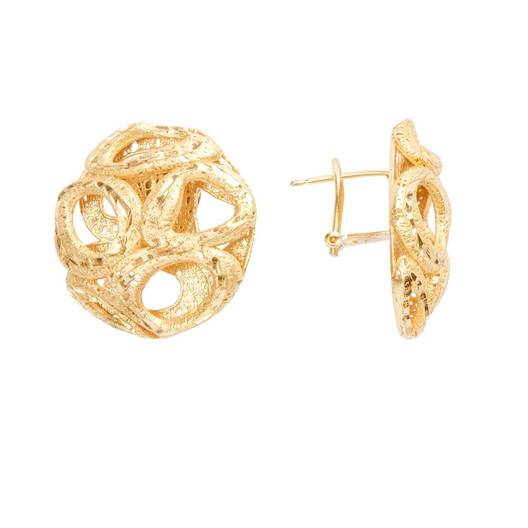 Серьги Фиска из серебра 925 с покрытием желтым золотом, фотография — Stile.me