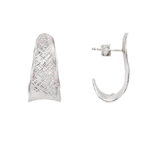 Серьги Граффио из серебра 925 с покрытием белым родием, фотография — Stile.me
