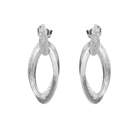 Серьги Силе из серебра 925 с покрытием белым родием, фотография — Stile.me