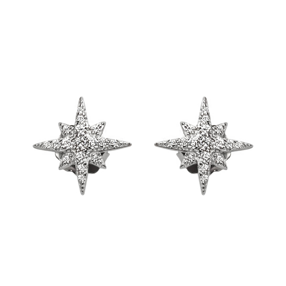 Серьги Stelline из серебра 925 с покрытием белым родием, фото