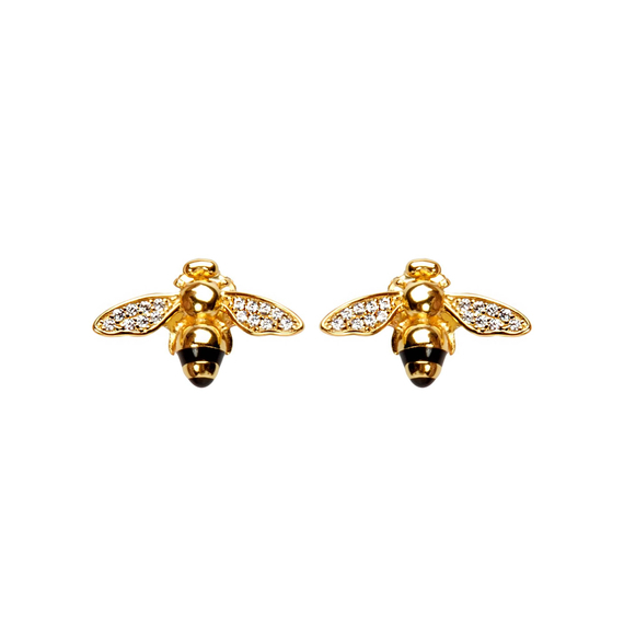 Серьги Ape из серебра 925 с эмалью и покрытием желтым золотом, фото