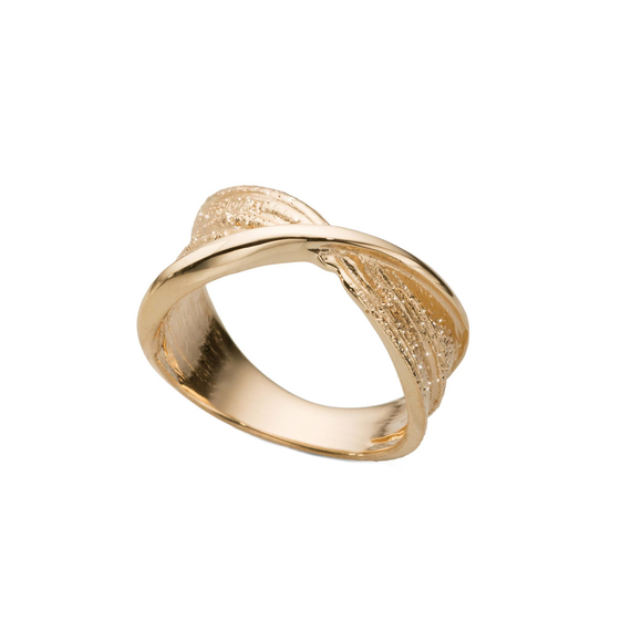 Кольцо Twist из серебра 925 с покрытием желтым золотом, Цвет: золотой, Размер: 17, фото