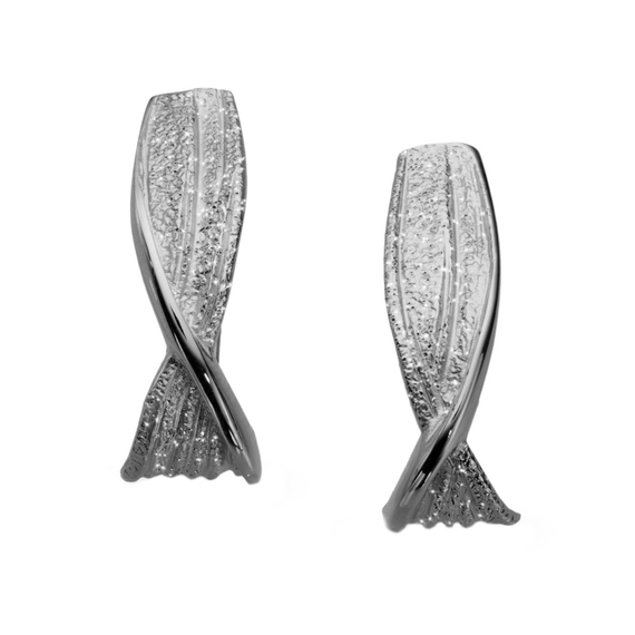 Серьги Twist из серебра 925 с покрытием черным родием, Цвет: черный, фото